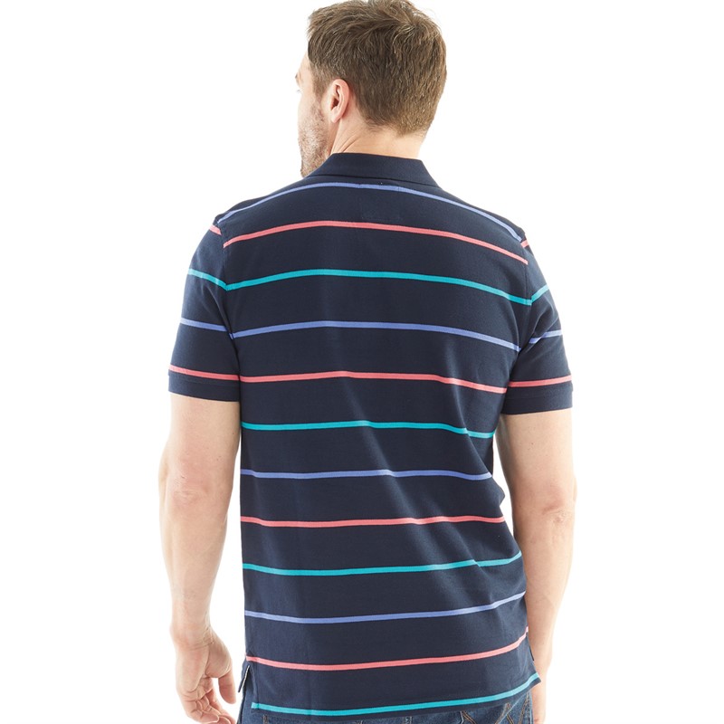 Crew Clothing Mens Stripe Polo Navy Multi