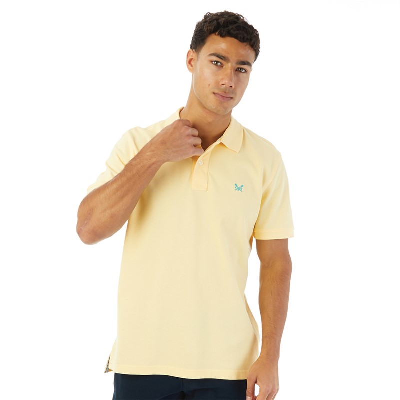 Crew Clothing Mens Melbury Solid Polo Lemon