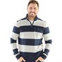 Crew Clothing Mens 1/2 Zip Heathered Stripe Sweatshirt Navy Grey