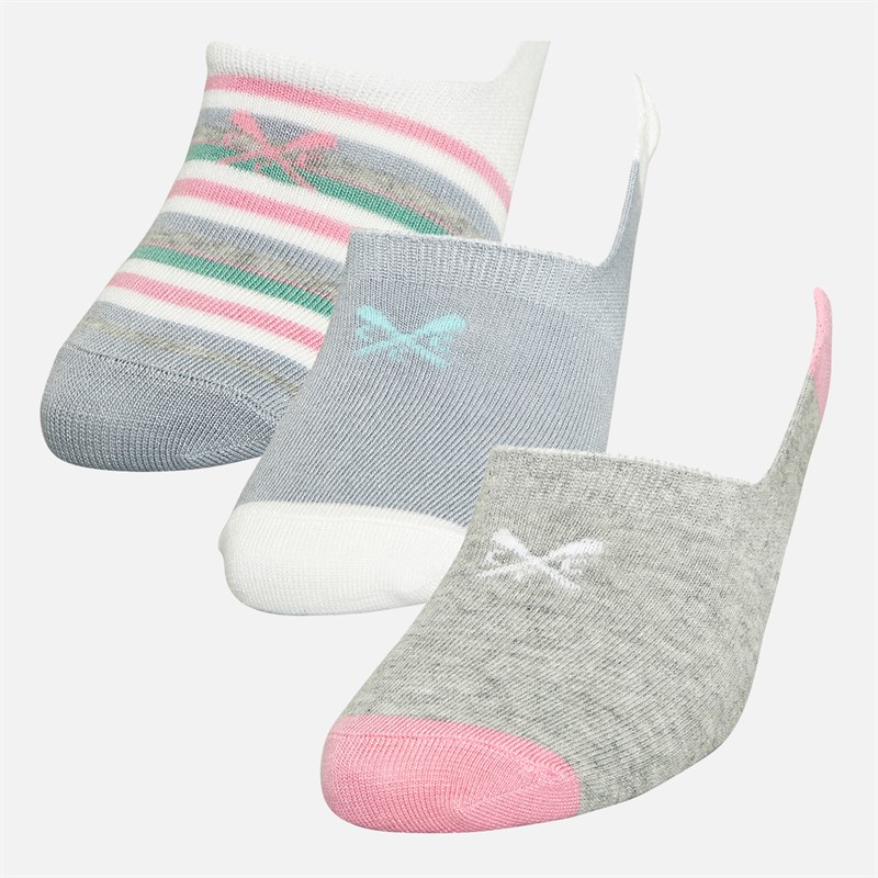 Crew Clothing Womens Three Pack Secret Socks Multi