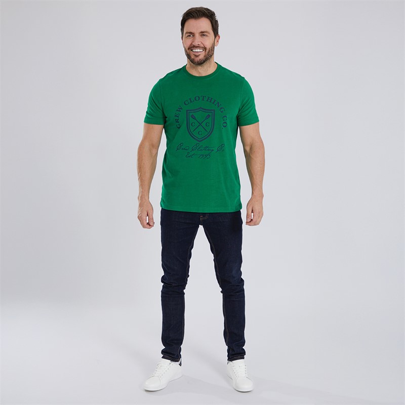 Crew Clothing Mens Crest Graphic T-Shirt Verdant Green