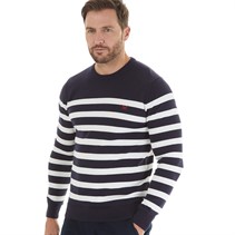 Crew Clothing Mens Classic Stripe Jumper Navy White