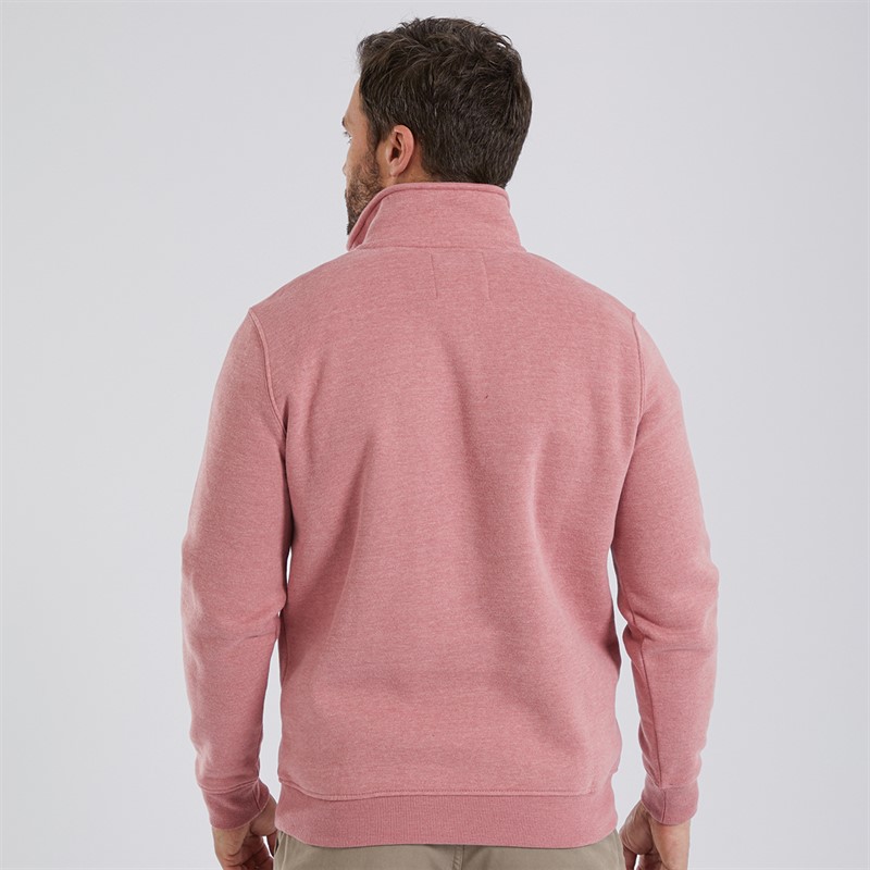 Crew Clothing Mens 1/2 Zip Solid Sweatshirt Rosemarl