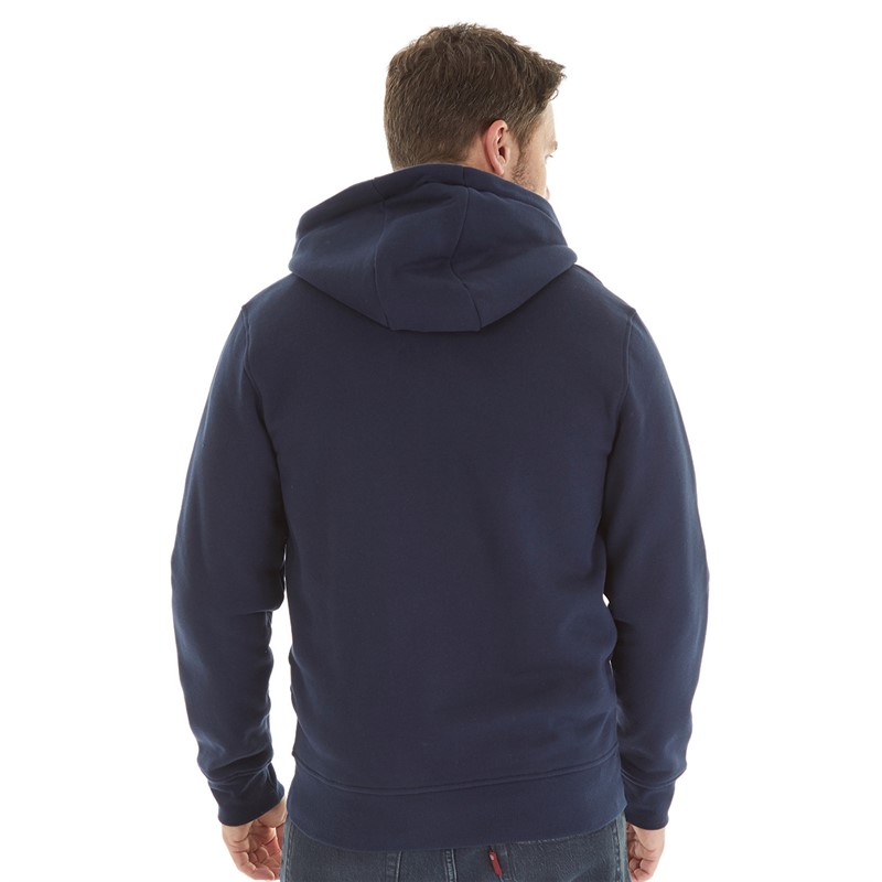 Crew Clothing Mens Zip Through Hoodie Navy