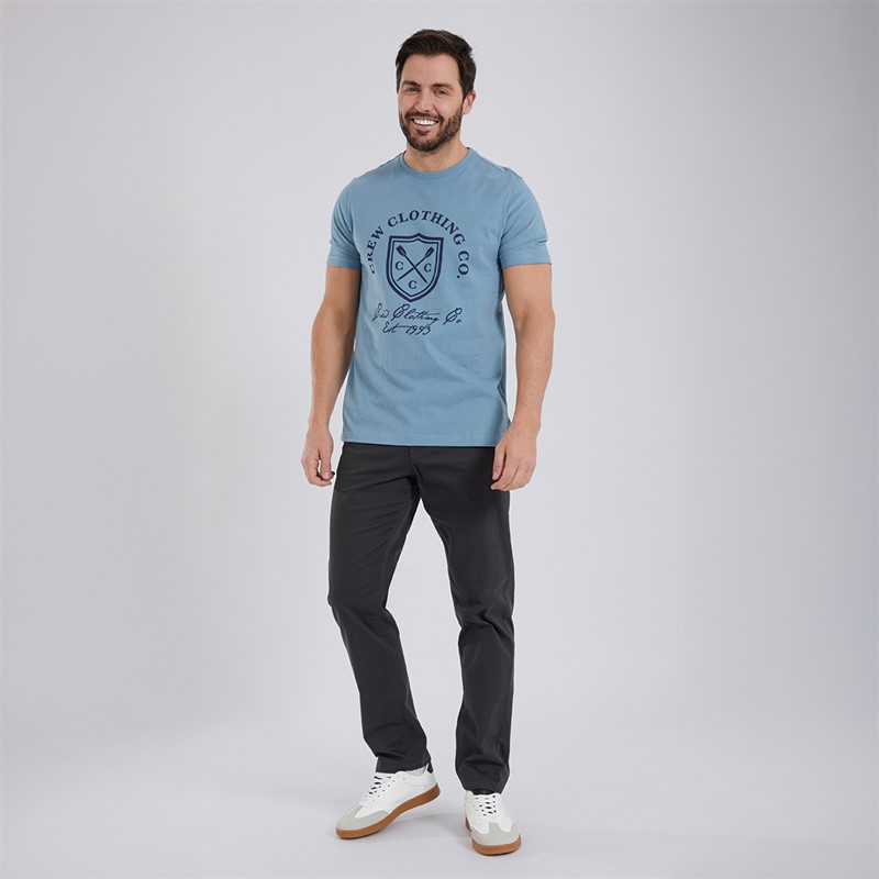 Crew Clothing Mens Crest Graphic T-Shirt Faded Denim