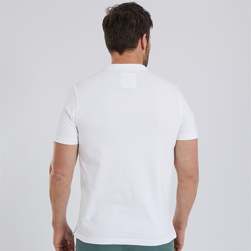 Crew Clothing Mens Embroidered T-Shirt White