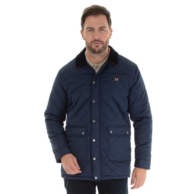 Crew Clothing Mens Cord Quilted Jacket Navy