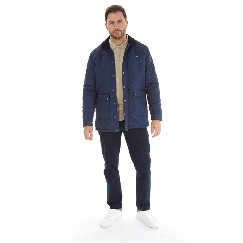 Crew Clothing Mens Cord Quilted Jacket Navy