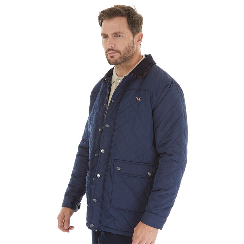 Crew Clothing Mens Cord Quilted Jacket Navy