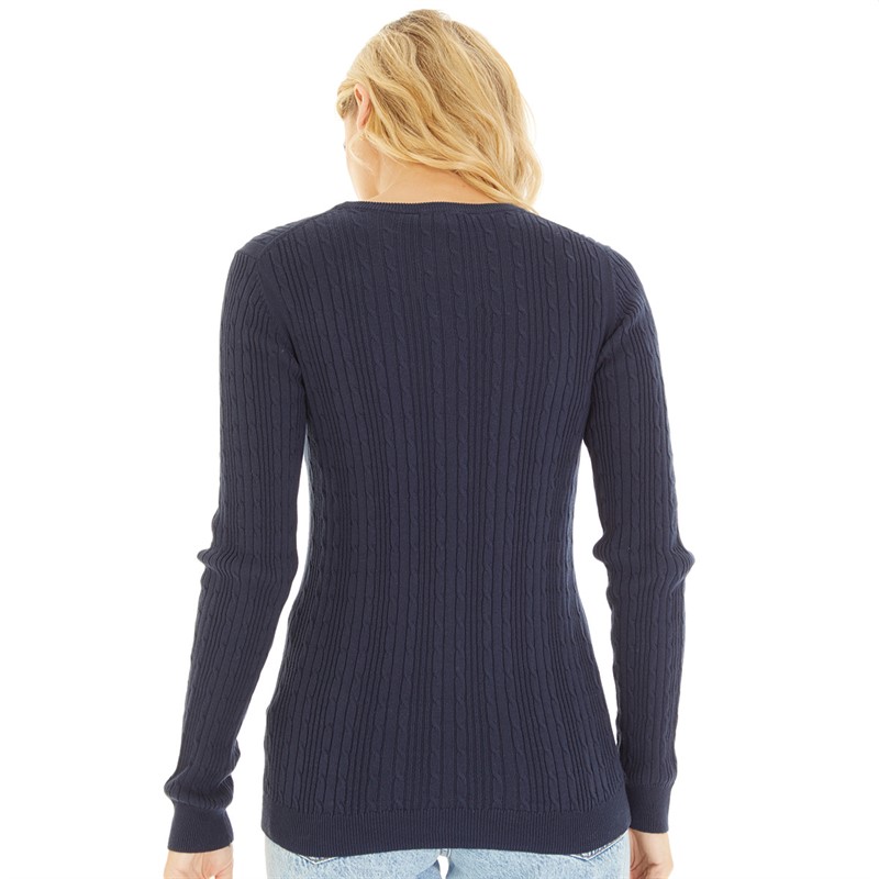 Crew Clothing Womens Cotton Crew Neck Jumper Navy