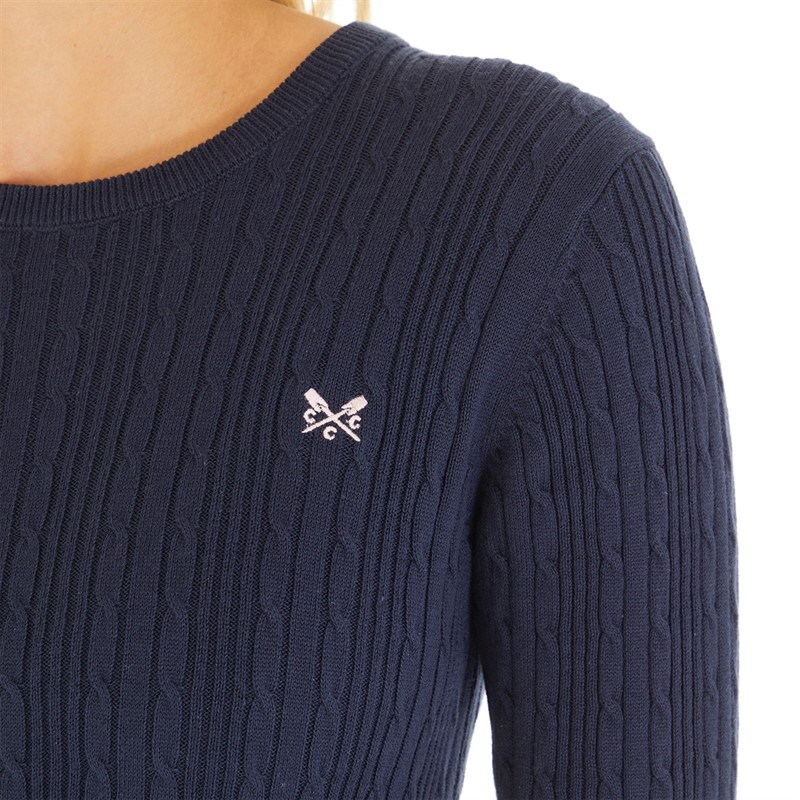 Crew Clothing Womens Cotton Crew Neck Jumper Navy