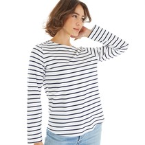 Crew Clothing Womens Breton Long Sleeve T-Shirt Navy/White