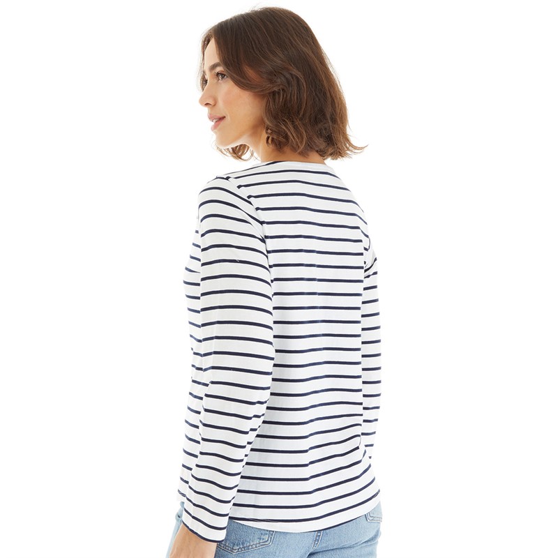 Crew Clothing Womens Breton Long Sleeve T-Shirt Navy/White