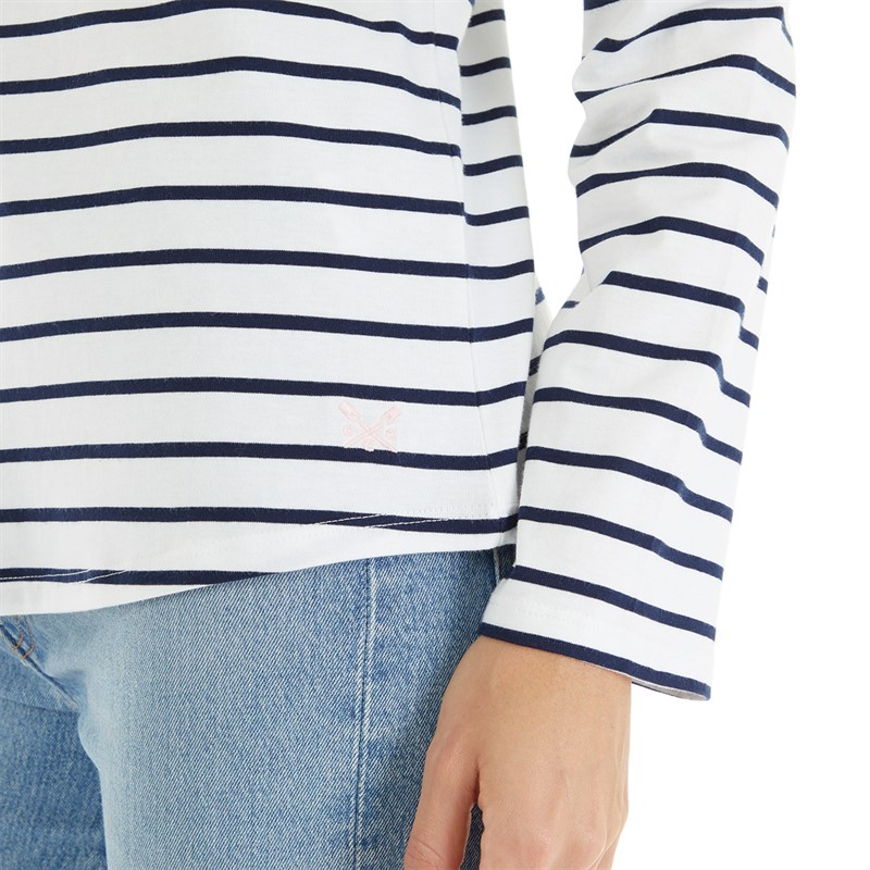 Crew Clothing Womens Breton Long Sleeve T-Shirt Navy/White