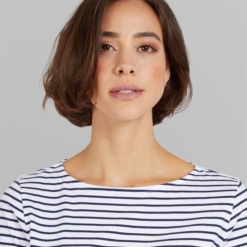 Crew Clothing Womens Breton Long Sleeve Top White/Navy