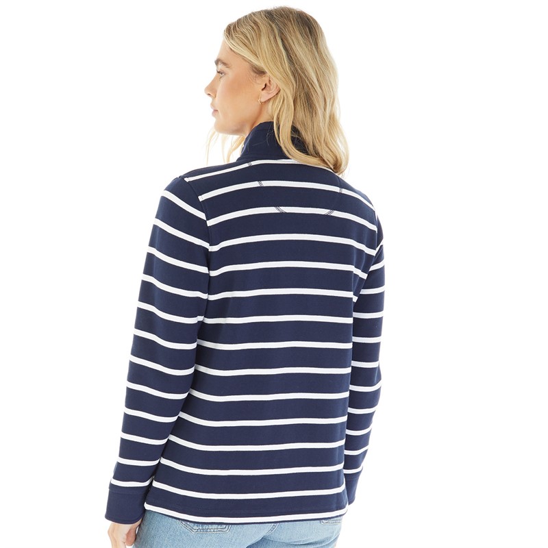 Crew Clothing Womens Toggle Sweatshirt Navy White