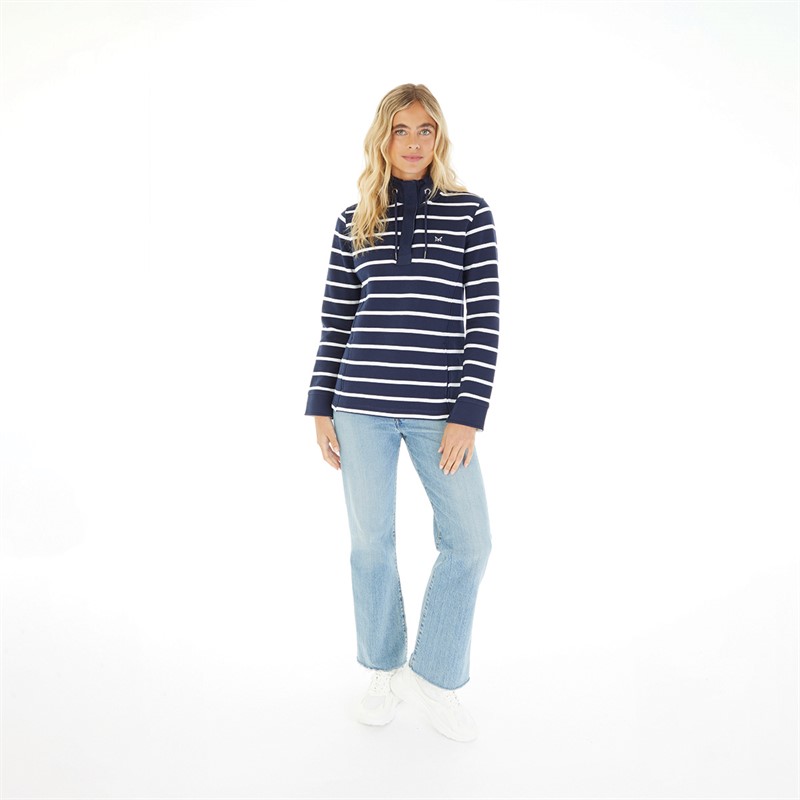 Crew Clothing Womens Toggle Sweatshirt Navy White