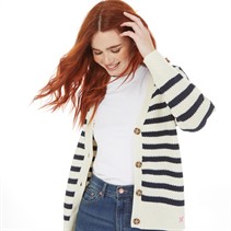 Crew Clothing Womens Cardigan White Smoke/Navy