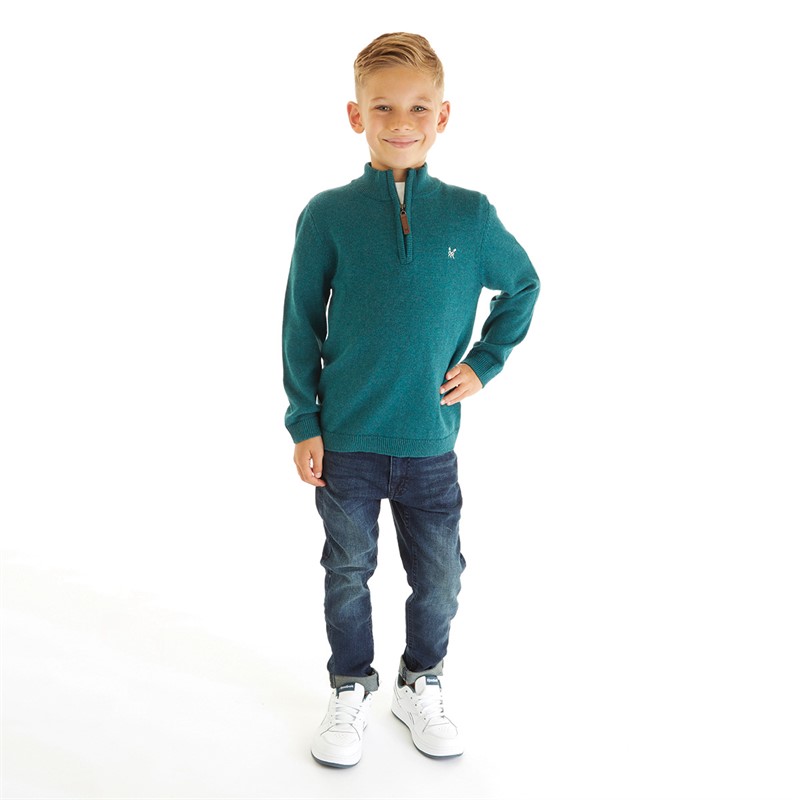 Crew Clothing Boys Classic Half Zip Jumper Jewel Marl