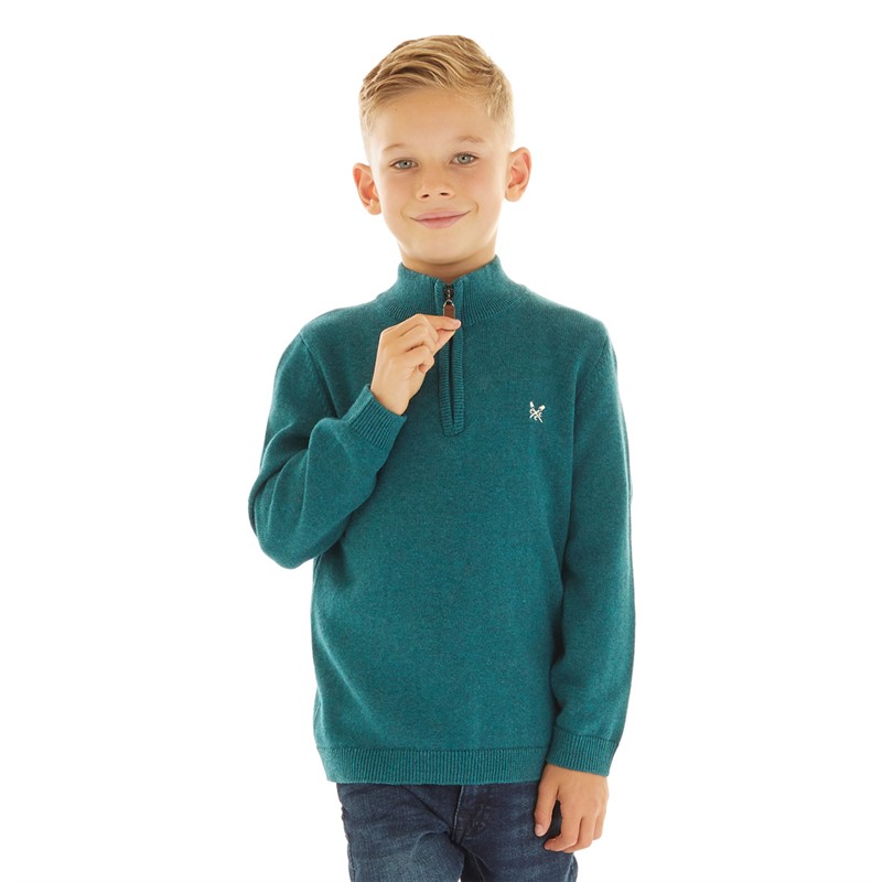 Crew Clothing Boys Classic Half Zip Jumper Jewel Marl