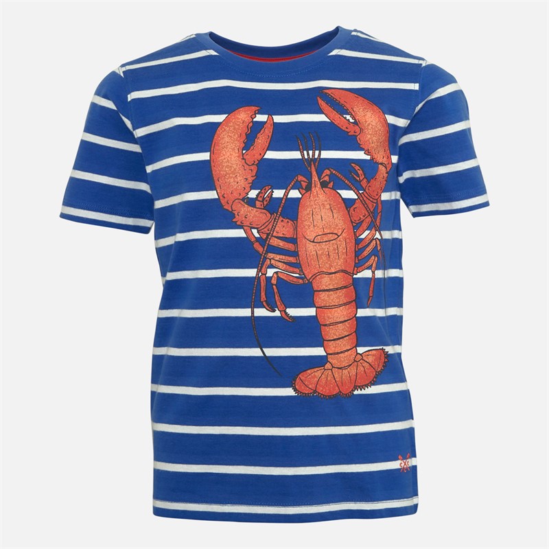 Crew Clothing Boys Stripe Lobster T-Shirt Bluestripe