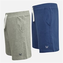 Crew Clothing Boys Two Pack Jersey Shorts Navy/Grey