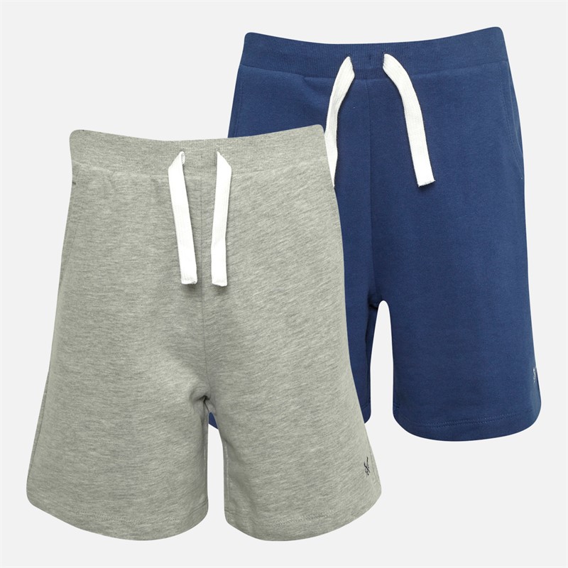 Crew Clothing Boys Two Pack Jersey Shorts Navy/Grey