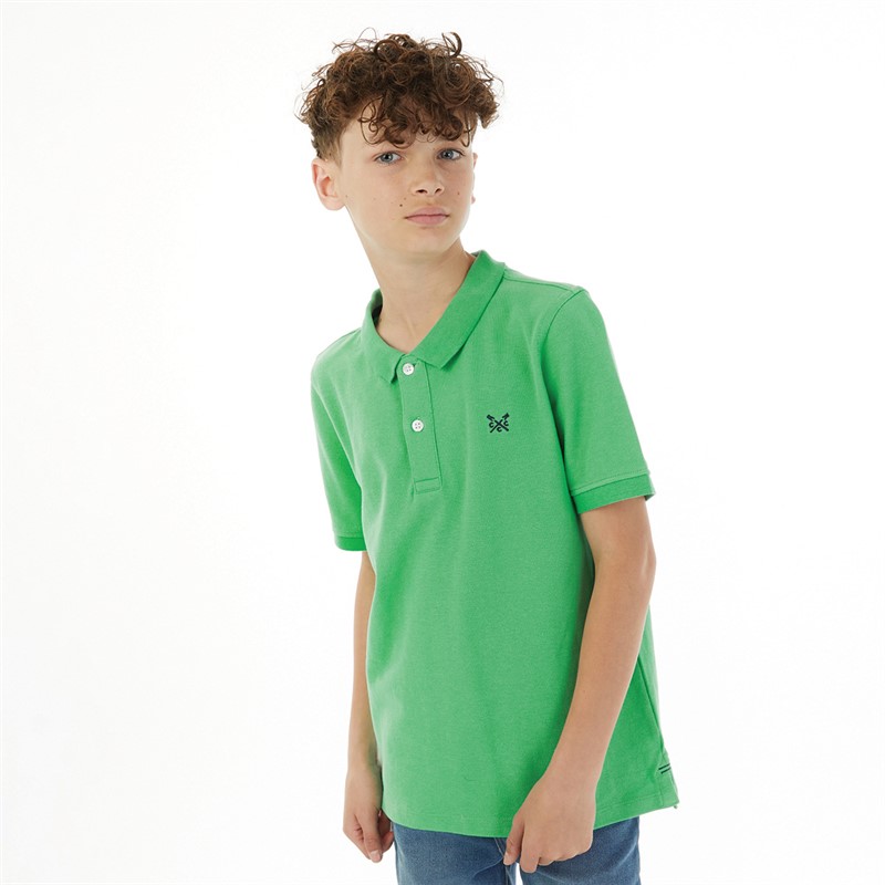 Crew Clothing Boys Classic Pique Polo Green