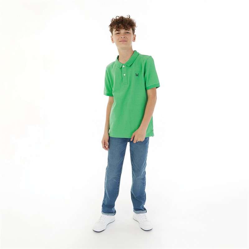 Crew Clothing Boys Classic Pique Polo Green