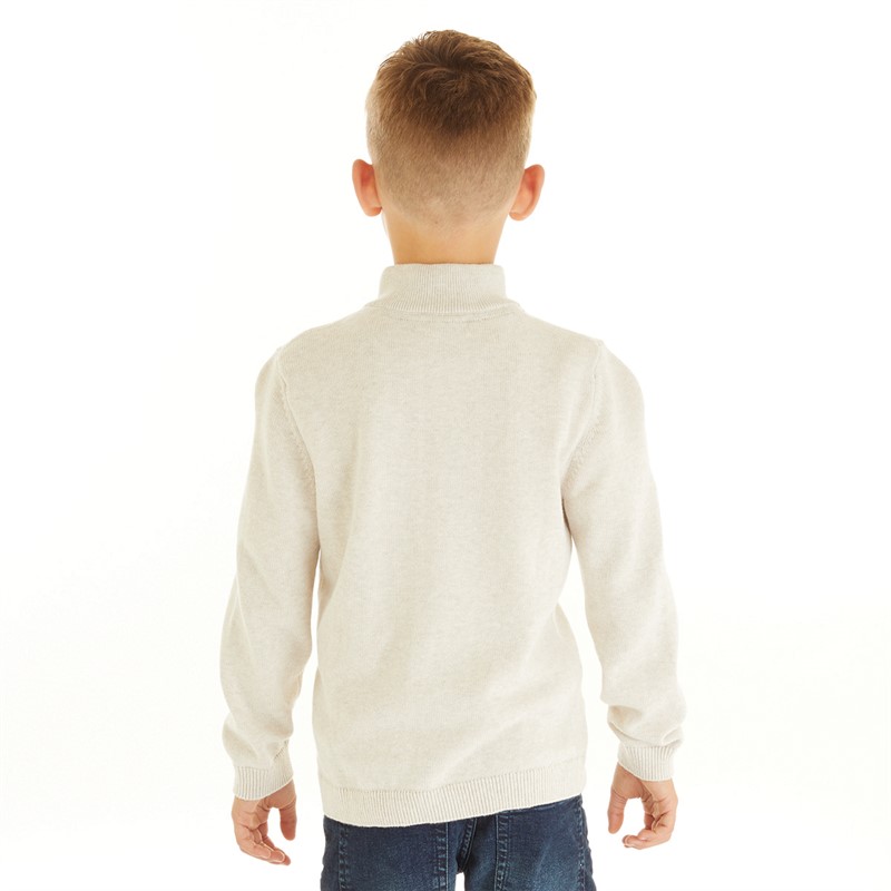 Crew Clothing Boys Classic Half Zip Sweatshirt Straw Marl