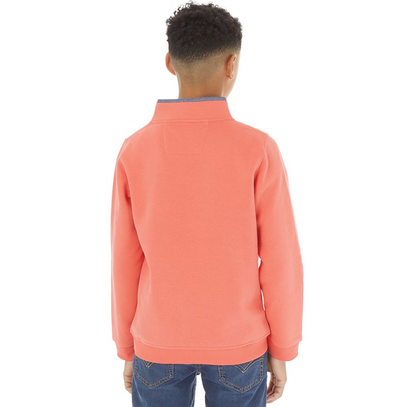 Crew Clothing Boys Half Zip Sweatshirt Red