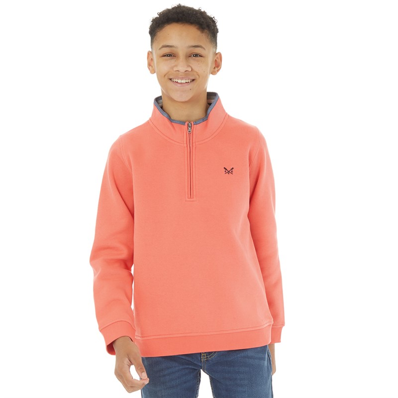 Buy Crew Clothing Boys Half Zip Sweatshirt Red