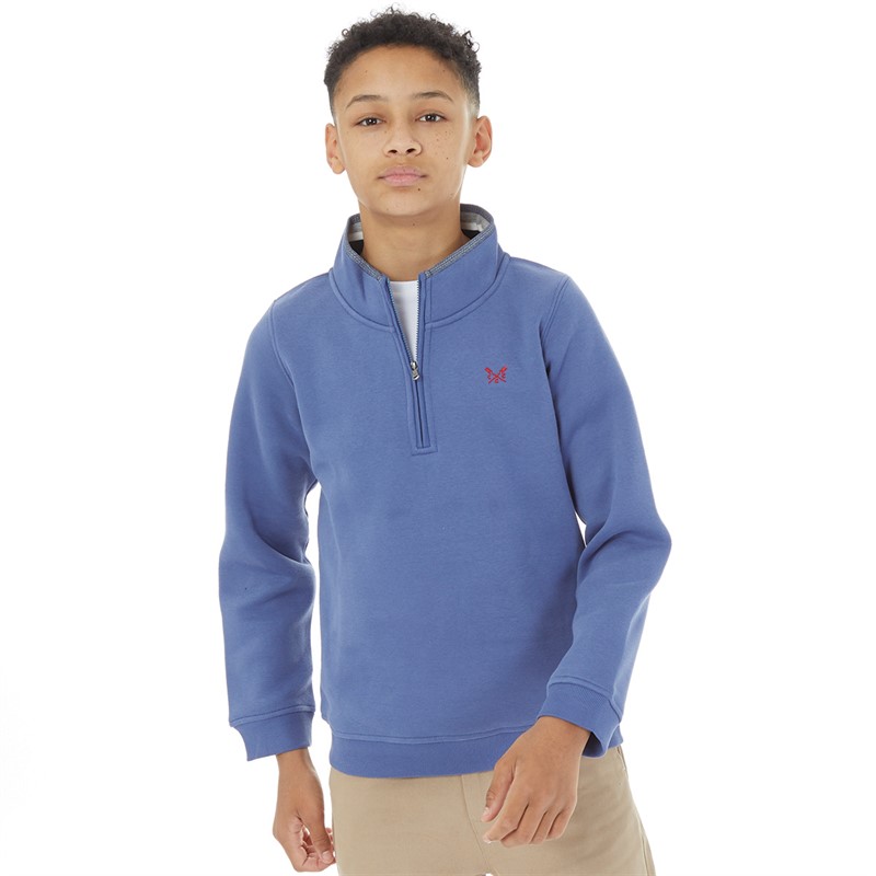 Crew Clothing Boys Half Zip Sweatshirt Costal Fjord