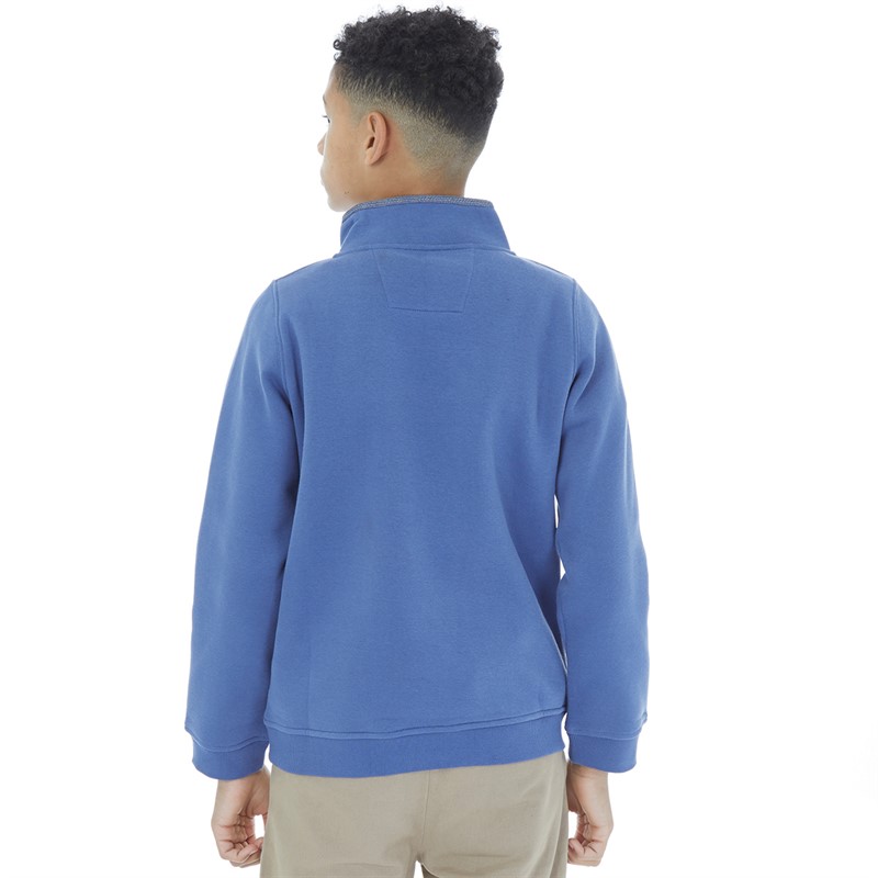 Crew Clothing Boys Half Zip Sweatshirt Costal Fjord