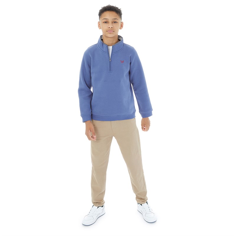 Crew Clothing Boys Half Zip Sweatshirt Costal Fjord