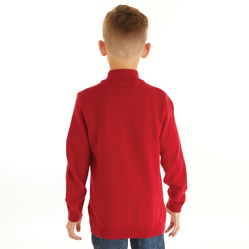 Crew Clothing Boys Classic Half Zip Jumper Red