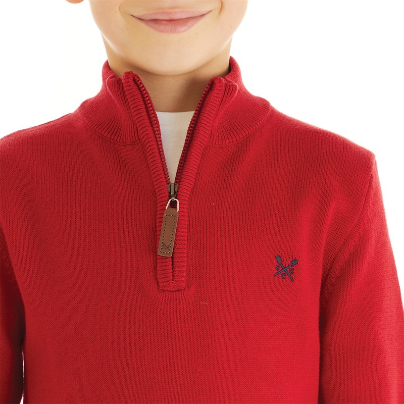 Crew Clothing Boys Classic Half Zip Jumper Red