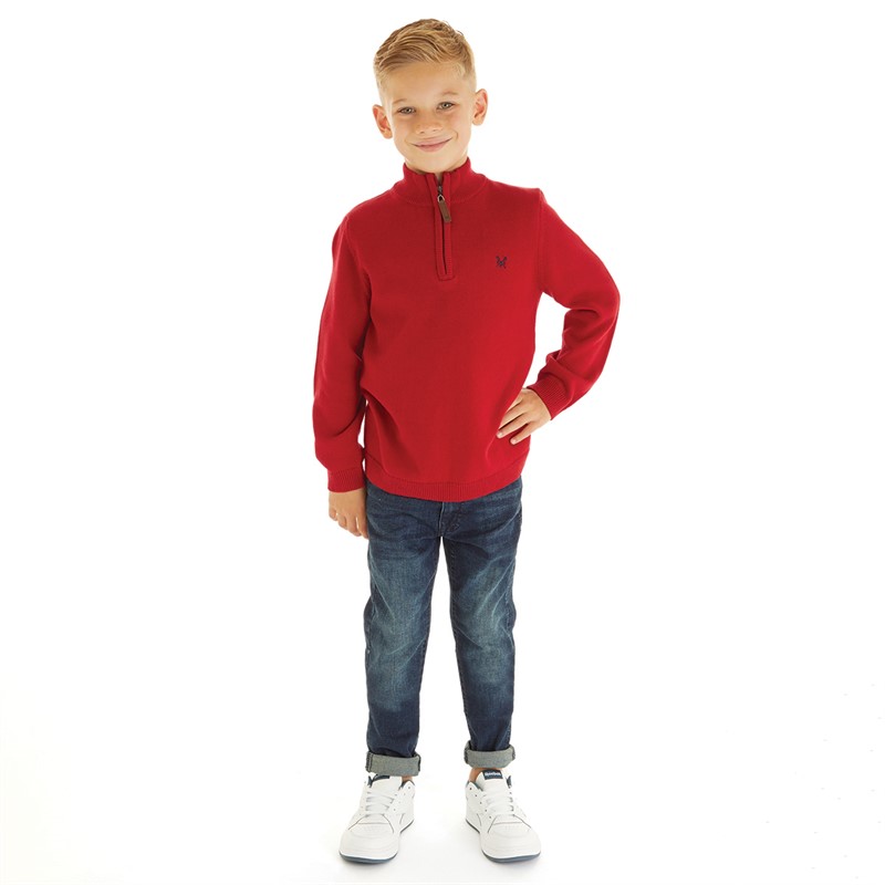 Buy Crew Clothing Boys Classic Half Zip Jumper Red