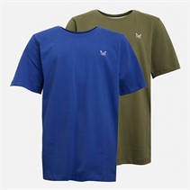 Crew Clothing Boys Two Pack T-Shirts Khaki/Blue