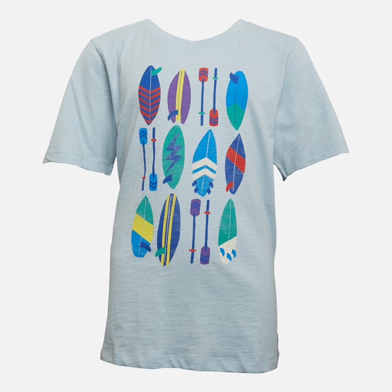 Crew Clothing Boys Surfboard Graphic T-Shirt Blue