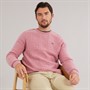 Crew Clothing Mens Lambswool Rich Cable Crew Neck Jumper Deco Rose Marl