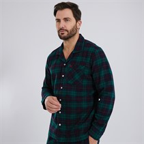 Crew Clothing Mens Long Sleeve Check Lounge Top Ponderosa Pine/Rhubarb/Snorkel Blue