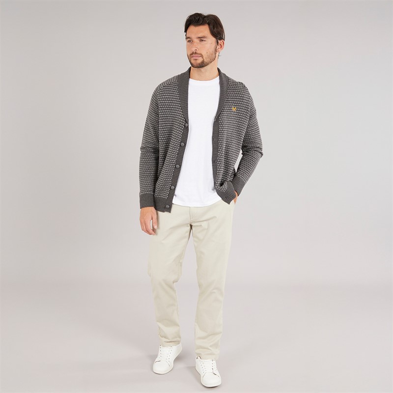 Crew Clothing Mens Shawl Neck Cardigan Charcoal Marl/Grey Marl