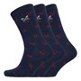 Crew Clothing Mens Three Pack Bamboo Socks Red Crossed Oars