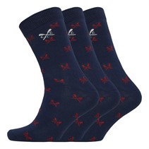 Crew Clothing Mens Three Pack Bamboo Socks Red Crossed Oars