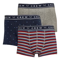 Crew Clothing Mens Three Pack Boxers Navy Spot