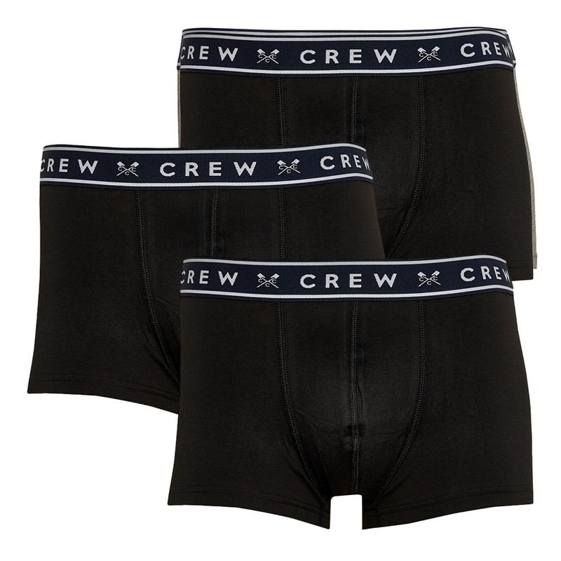 Crew Clothing Mens Three Pack Boxers Black