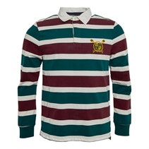 Crew Clothing Mens Heritage Stripe Rugby Top Wine Tasting/Ponderosa Pine