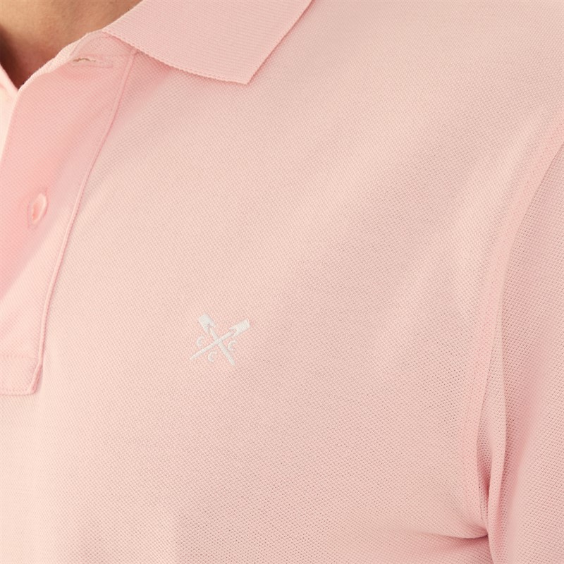 Crew Clothing Mens Melbury Solid Polo Pink/White