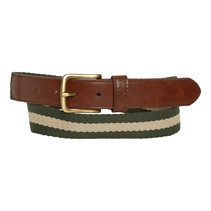 Crew Clothing Striped Belt Khaki/Cream